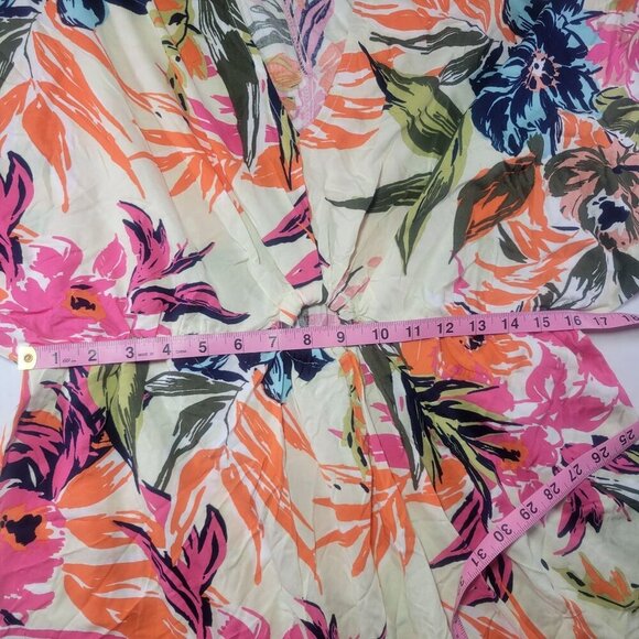 1. State Womens Floral Kimono Style Cover-Up Dress Lightweight Rayon Size L - Picture 7 of 10